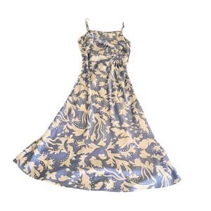 Moon River XS Light Blue and White Sleeveless Zip Closure Dress